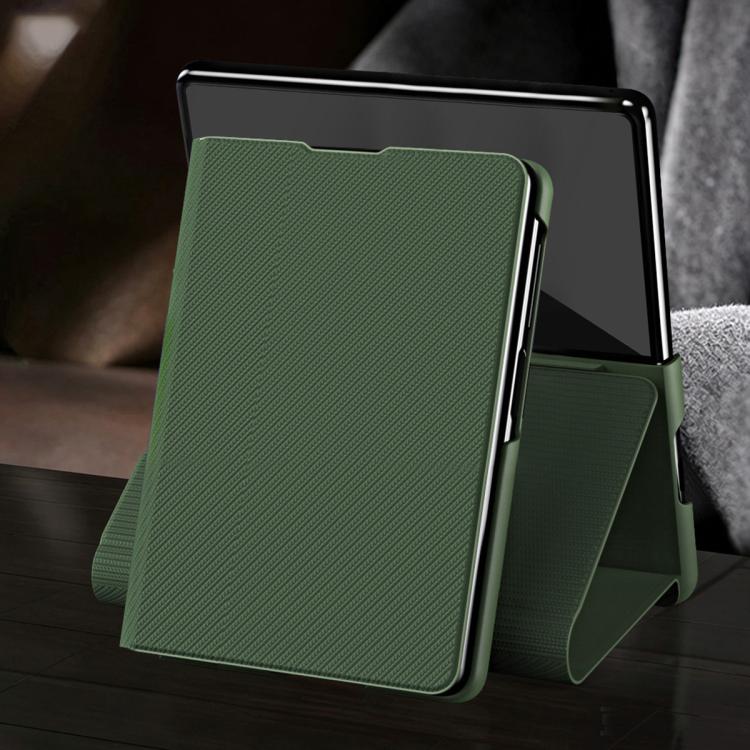 Custodia per telefono in ecopelle con texture Kevlar e supporto incluso., For  Galaxy Z Fold8 5G