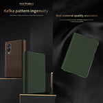 Custodia per telefono in ecopelle con texture Kevlar e supporto incluso., For  Galaxy Z Fold8 5G
