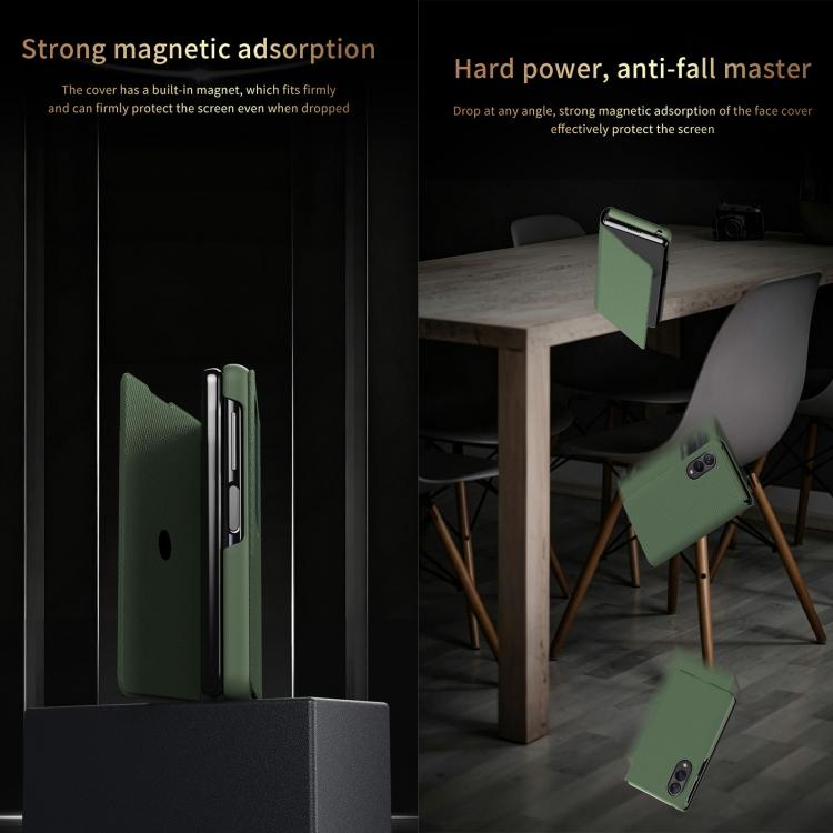 Custodia per telefono in ecopelle con texture Kevlar e supporto incluso., For  Galaxy Z Fold8 5G