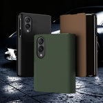 Custodia per telefono in ecopelle con texture Kevlar e supporto incluso., For  Galaxy Z Fold8 5G