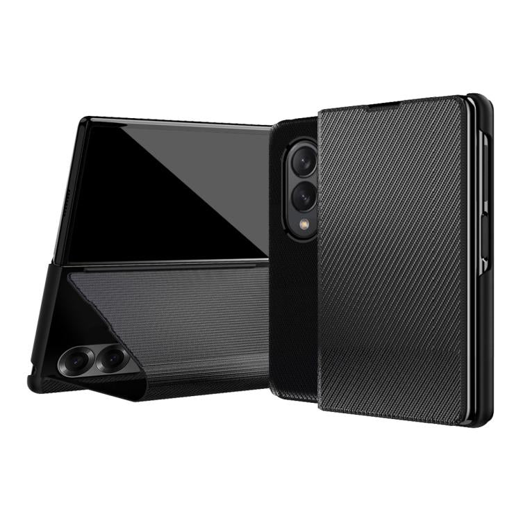 Custodia per telefono in ecopelle con texture Kevlar e supporto incluso., For  Galaxy Z Fold8 5G
