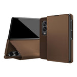 Custodia per telefono in ecopelle con texture Kevlar e supporto incluso., For  Galaxy Z Fold8 5G