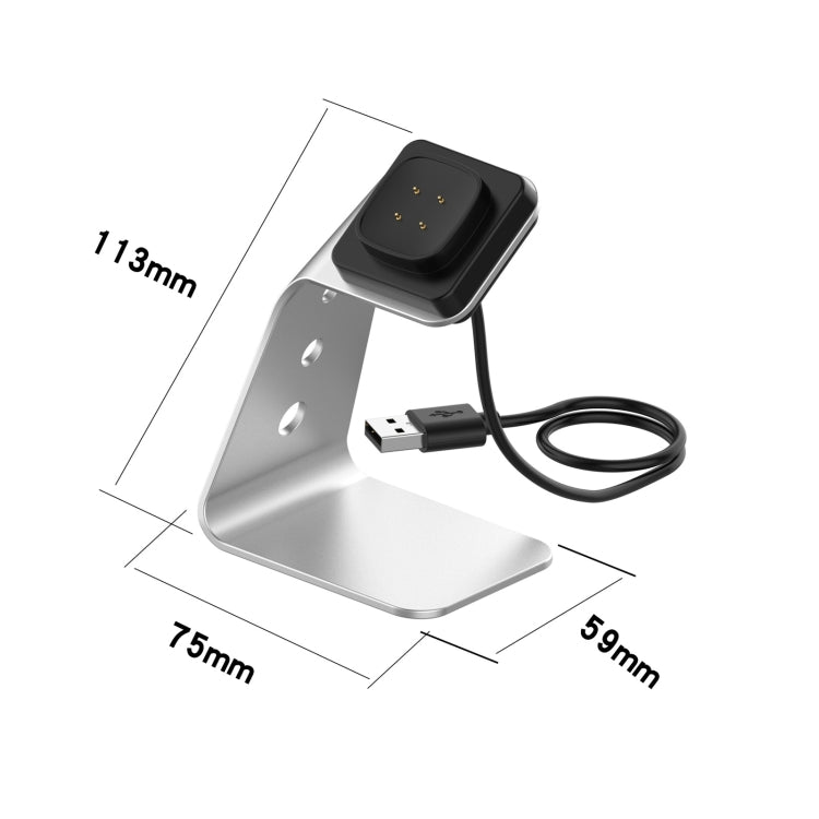 Per Fitbit Versa 3 / Fitbit Sense Supporto per caricabatterie in lega di alluminio con protezione chip, supporto ricarica rapida, For Fitbit Versa 3
