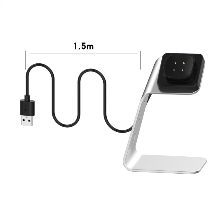 Per Fitbit Versa 3 / Fitbit Sense Supporto per caricabatterie in lega di alluminio con protezione chip, supporto ricarica rapida, For Fitbit Versa 3