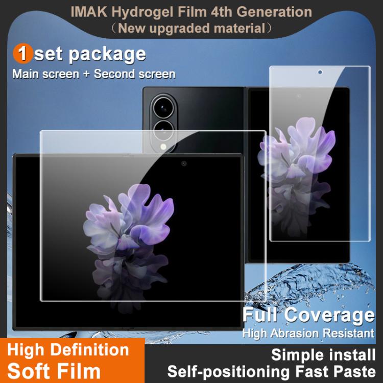 Pellicola protettiva in idrogel imak di quarta generazione, per schermo principale e schermo secondario (1 set)., For Galaxy Z Fold8 5G, For Galaxy Z Fold8 Ultra 5G, For Galaxy Z Flip8 5G