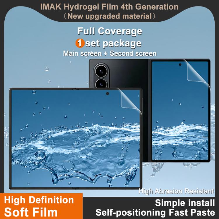 Pellicola protettiva in idrogel imak di quarta generazione, per schermo principale e schermo secondario (1 set)., For Galaxy Z Fold8 5G, For Galaxy Z Fold8 Ultra 5G, For Galaxy Z Flip8 5G