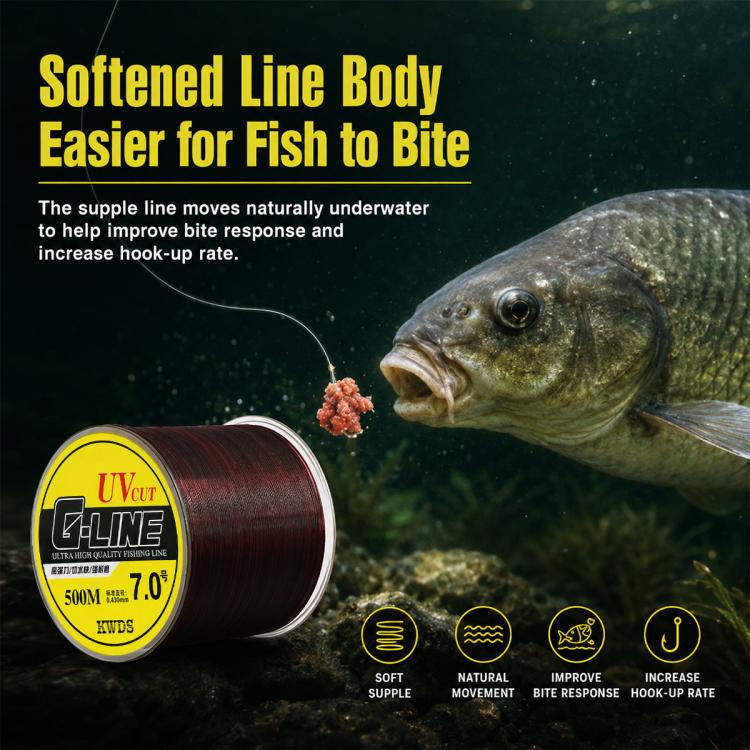 Filo da pesca principale in monofilo di nylon ad alta resistenza da 500 m, 0.8#, 1.0#, 1.2#, 1.5#