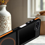 Custodia magnetica per telefono bicolore con effetto pelle, For Galaxy Z Flip6 / Z Flip7 FE 5G