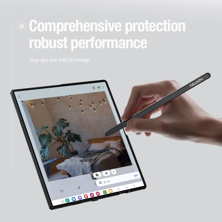 NILLKIN Custodia magnetica MagSafe pieghevole in PC + TPU satinato con stilo, For Galaxy Z Fold8 Ultra 5G