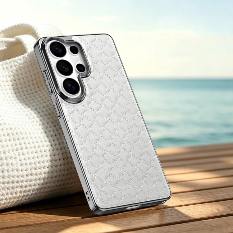 Custodia per telefono magnetica in ecopelle con texture a rombi, For Galaxy S26 Ultra 5G, For Galaxy S25 Ultra 5G, For Galaxy S24 Ultra 5G, For Galaxy S23 Ultra 5G