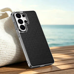 Custodia per telefono magnetica in ecopelle con texture a rombi, For Galaxy S26 Ultra 5G, For Galaxy S25 Ultra 5G, For Galaxy S24 Ultra 5G, For Galaxy S23 Ultra 5G