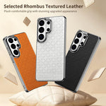 Custodia per telefono magnetica in ecopelle con texture a rombi, For Galaxy S26 Ultra 5G, For Galaxy S25 Ultra 5G, For Galaxy S24 Ultra 5G, For Galaxy S23 Ultra 5G