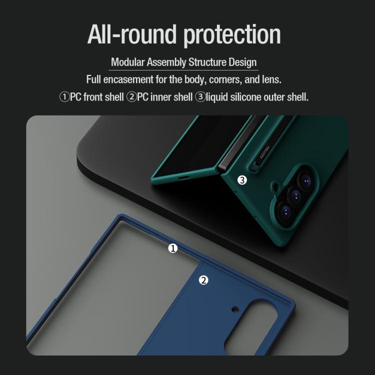 Custodia per telefono NILLKIN Fold in silicone liquido per PC con stilo, For Galaxy Z Fold8 Ultra 5G
