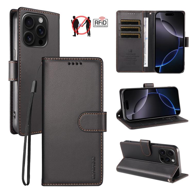 Custodia portafoglio in ecopelle vegana per iPhone 16 Pro Max