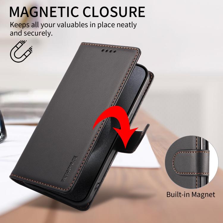 Custodia portafoglio in ecopelle vegana per iPhone 16 Pro Max