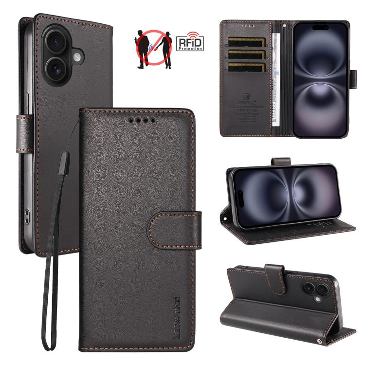 Custodia portafoglio in ecopelle vegana per iPhone 16 Pro Max