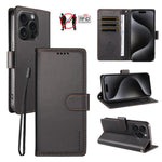Custodia portafoglio in ecopelle vegana per iPhone 15 Pro Max