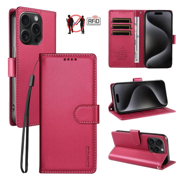 Custodia portafoglio in ecopelle vegana per iPhone 15 Pro Max