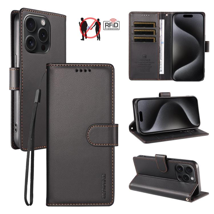 Custodia portafoglio in ecopelle vegana per iPhone 15 Pro Max