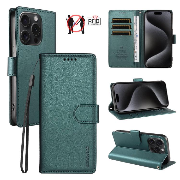 Custodia portafoglio in ecopelle vegana per iPhone 15 Pro Max