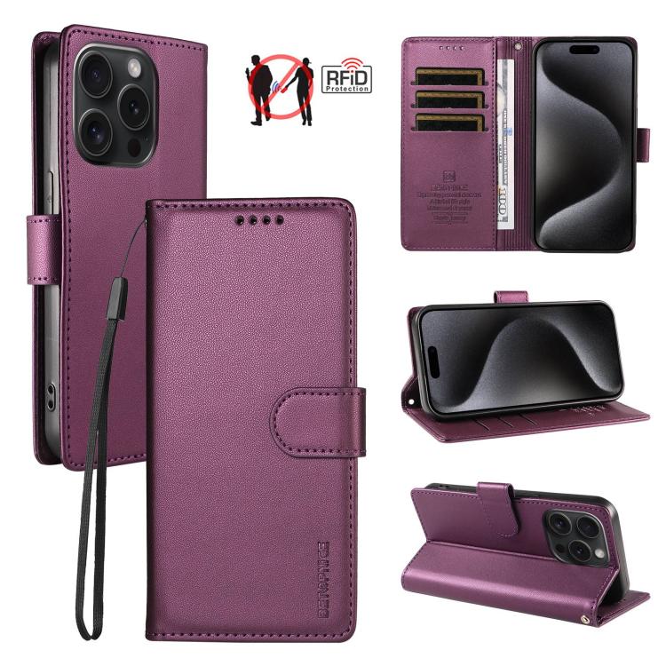 Custodia portafoglio in ecopelle vegana per iPhone 15 Pro Max