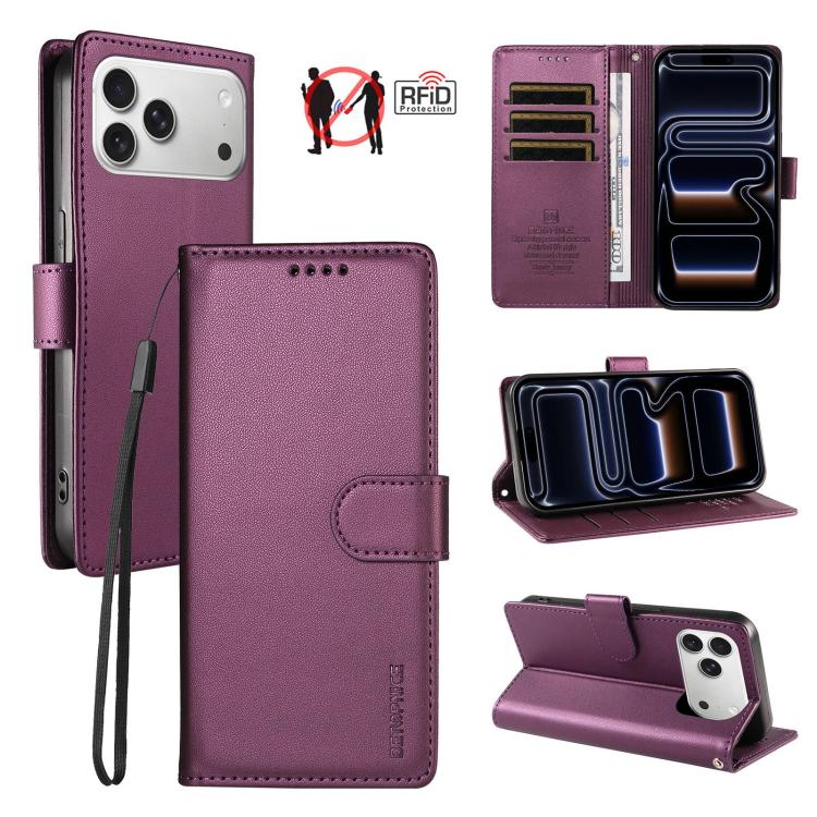 Custodia portafoglio in ecopelle vegana per iPhone 18 con RFID