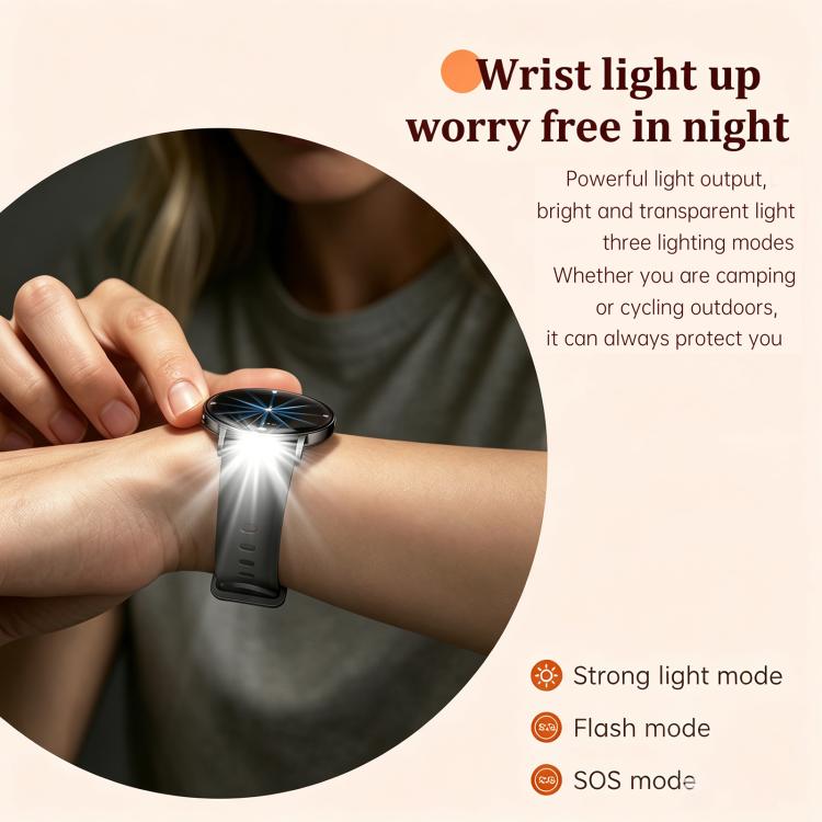 M201 Smartwatch da donna ultra sottile con schermo curvo da 1,32 pollici, torcia e certificazione IP68