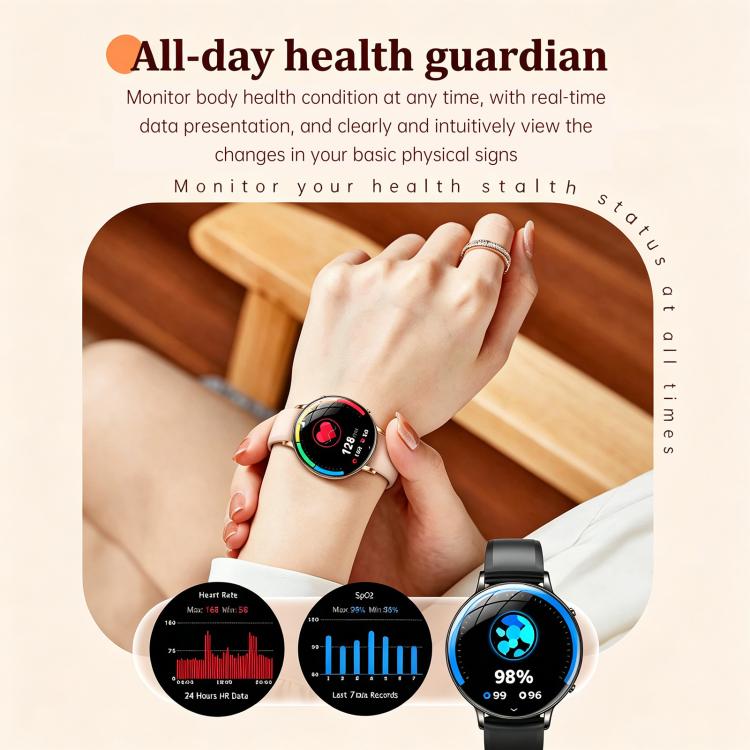M201 Smartwatch da donna ultra sottile con schermo curvo da 1,32 pollici, torcia e certificazione IP68