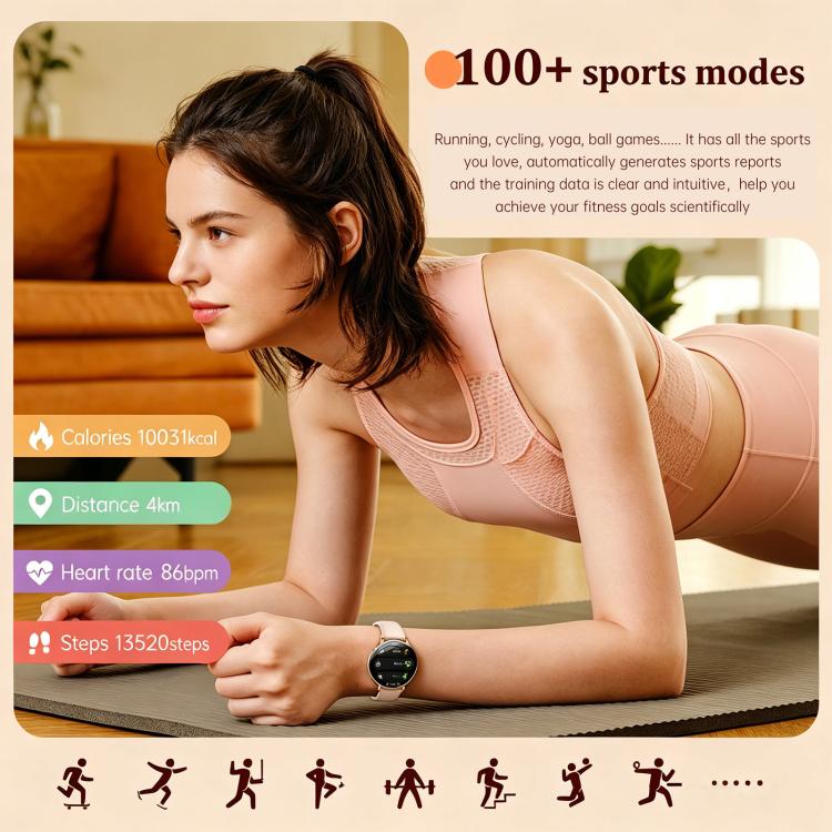 M201 Smartwatch da donna ultra sottile con schermo curvo da 1,32 pollici, torcia e certificazione IP68