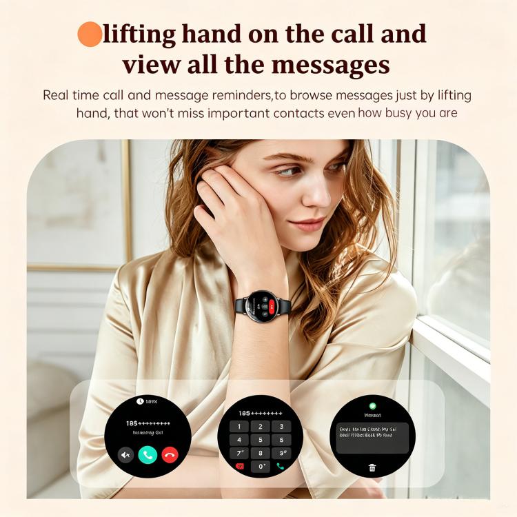 M201 Smartwatch da donna ultra sottile con schermo curvo da 1,32 pollici, torcia e certificazione IP68