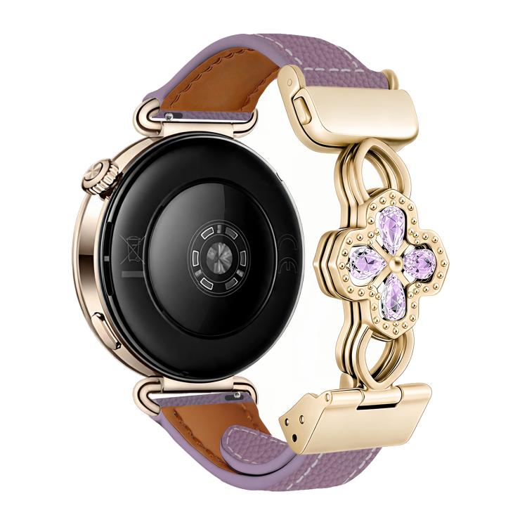 Cinturino per orologio in vera pelle con chiusura magnetica e zirconi cavi., 18mm, 20mm
