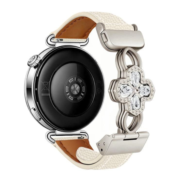 Cinturino per orologio in vera pelle con chiusura magnetica e zirconi cavi., 18mm, 20mm