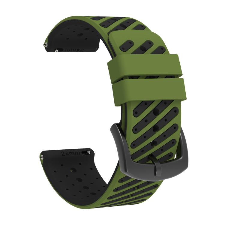 Cinturino per orologio in silicone traspirante bicolore con trama twill., 24mm