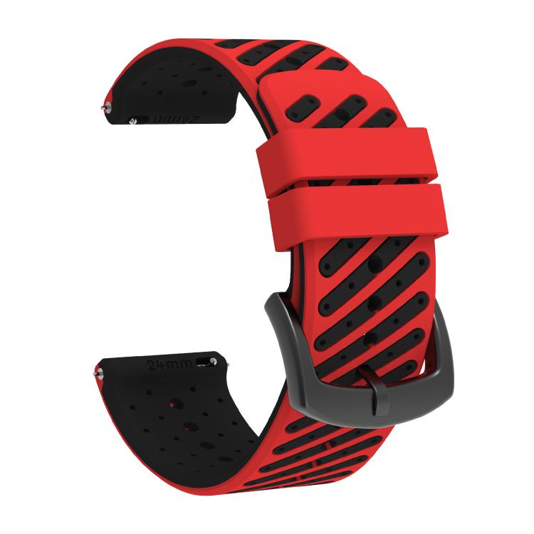 Cinturino per orologio in silicone traspirante bicolore con trama twill., 24mm