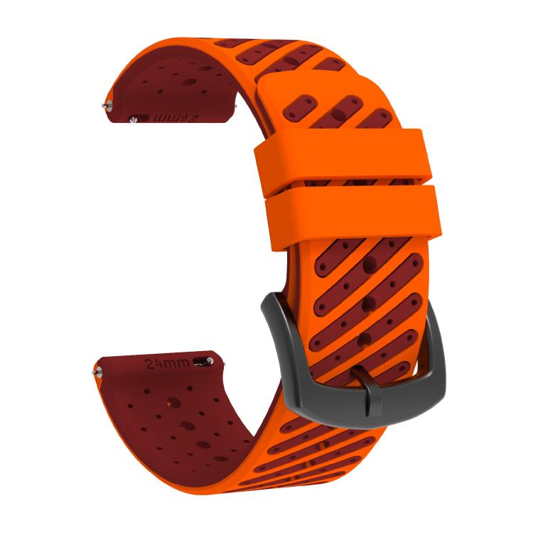 Cinturino per orologio in silicone traspirante bicolore con trama twill., 24mm