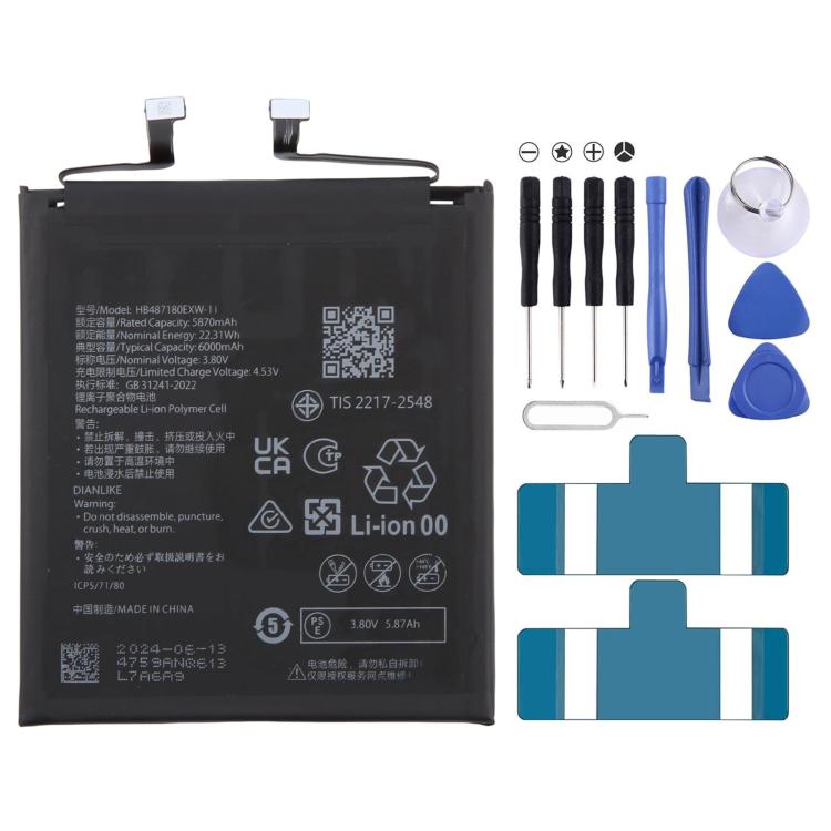 Batteria per Huawei Mate 80 Pro Max MUT-AL00 6000mAh HB487180EXW-11