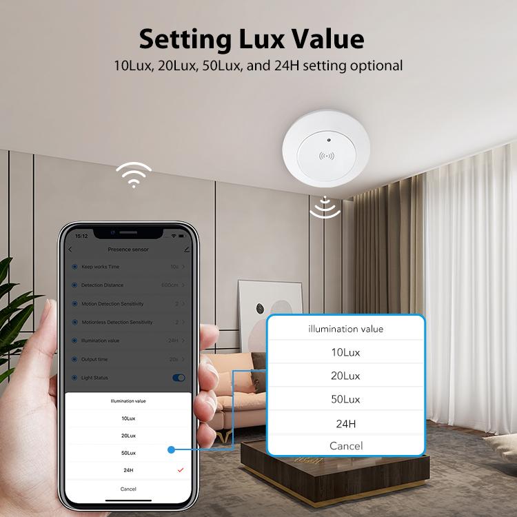 Sensore di presenza umana WiFi NEO NAS-PS10W Pro per montaggio a soffitto