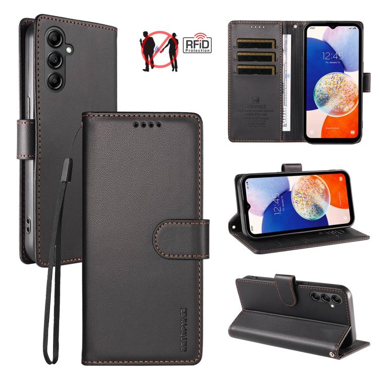 Custodia per telefono BETOPNICE in ecopelle vegana perlata con protezione RFID e cinturino., For Galaxy A14 4G / 5G, For Galaxy A34 5G, For Galaxy A54 5G