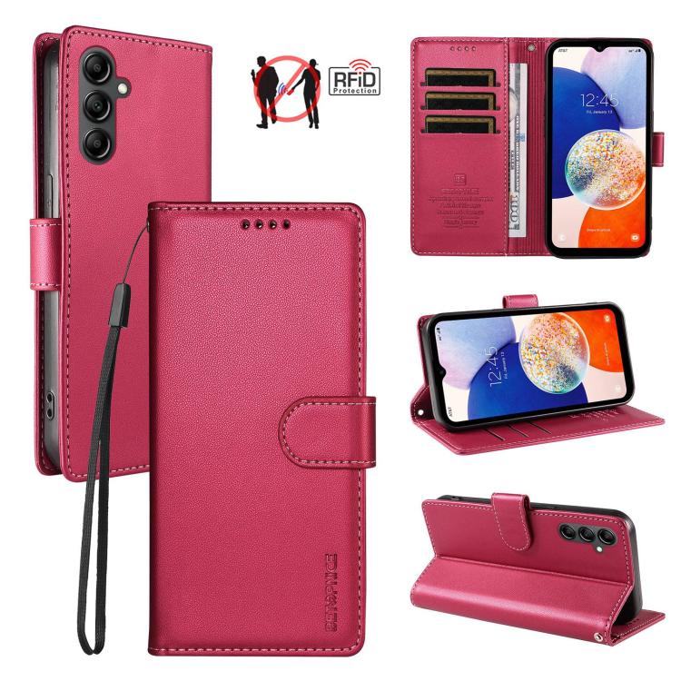 Custodia per telefono BETOPNICE in ecopelle vegana perlata con protezione RFID e cinturino., For Galaxy A14 4G / 5G, For Galaxy A34 5G, For Galaxy A54 5G