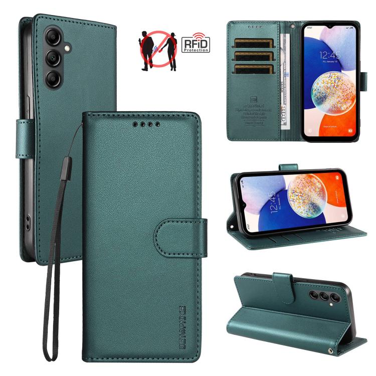 Custodia per telefono BETOPNICE in ecopelle vegana perlata con protezione RFID e cinturino., For Galaxy A14 4G / 5G, For Galaxy A34 5G, For Galaxy A54 5G