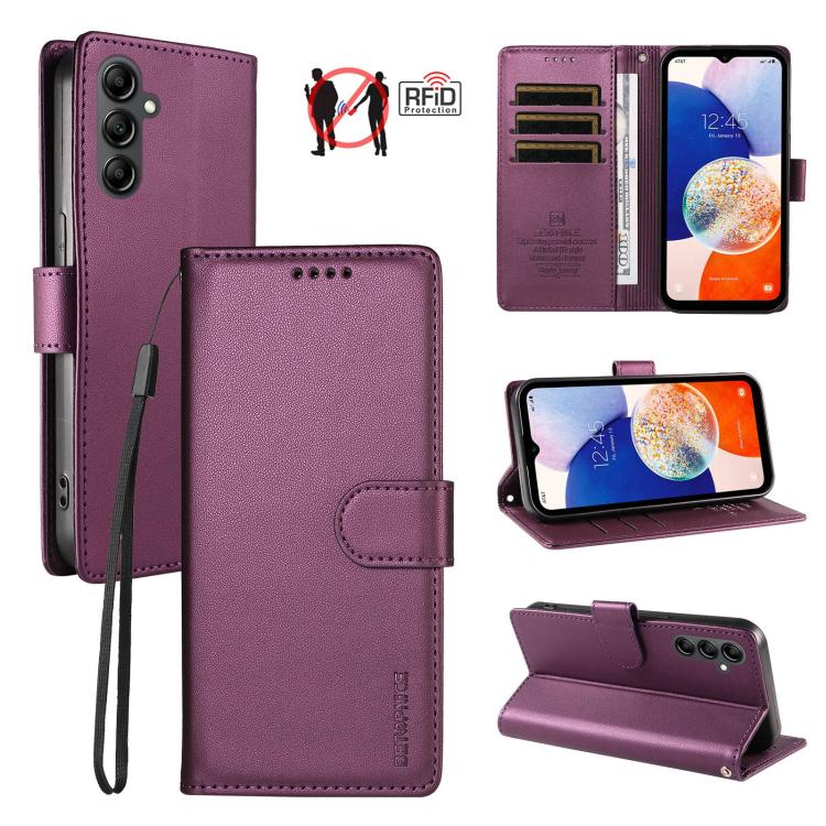 Custodia per telefono BETOPNICE in ecopelle vegana perlata con protezione RFID e cinturino., For Galaxy A14 4G / 5G, For Galaxy A34 5G, For Galaxy A54 5G