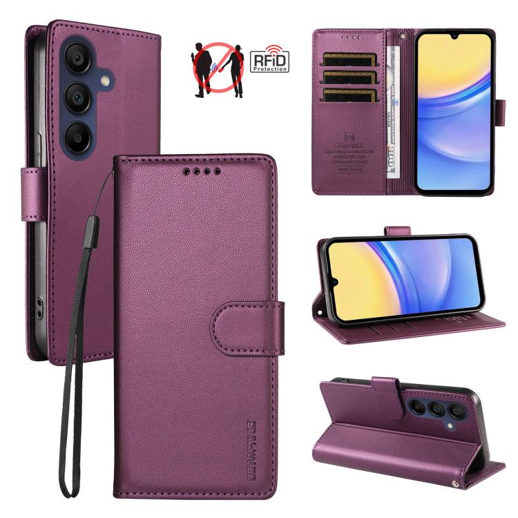 Custodia per telefono BETOPNICE in ecopelle vegana perlata con protezione RFID e cinturino., For Galaxy A15, For Galaxy A25 5G, For Galaxy A24 4G, For Galaxy A04e 4G / F04