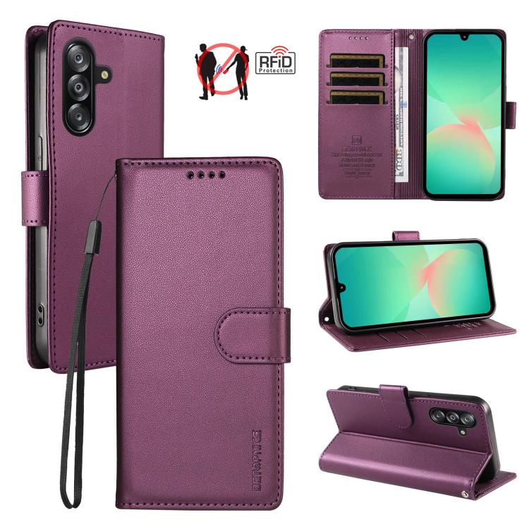 Custodia per telefono BETOPNICE in ecopelle vegana perlata con protezione RFID e cinturino., For Galaxy A57 5G, For Galaxy A37 5G / A36 5G, For Galaxy A27 5G, For Galaxy A16 / A26 5G / A17
