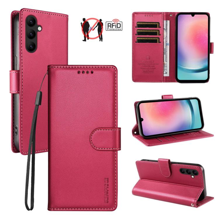 Custodia per telefono BETOPNICE in ecopelle vegana perlata con protezione RFID e cinturino., For Galaxy A15, For Galaxy A25 5G, For Galaxy A24 4G, For Galaxy A04e 4G / F04