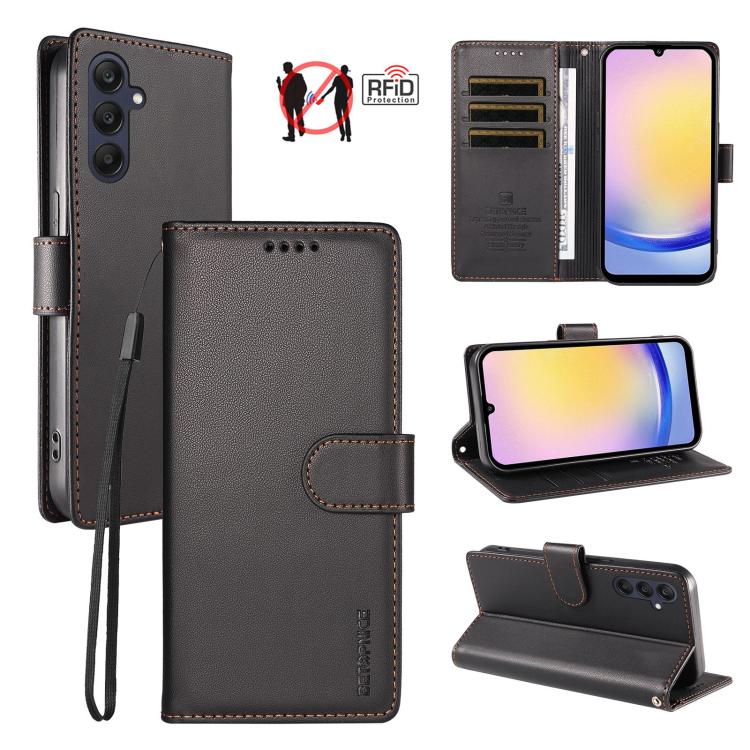 Custodia per telefono BETOPNICE in ecopelle vegana perlata con protezione RFID e cinturino., For Galaxy A15, For Galaxy A25 5G, For Galaxy A24 4G, For Galaxy A04e 4G / F04