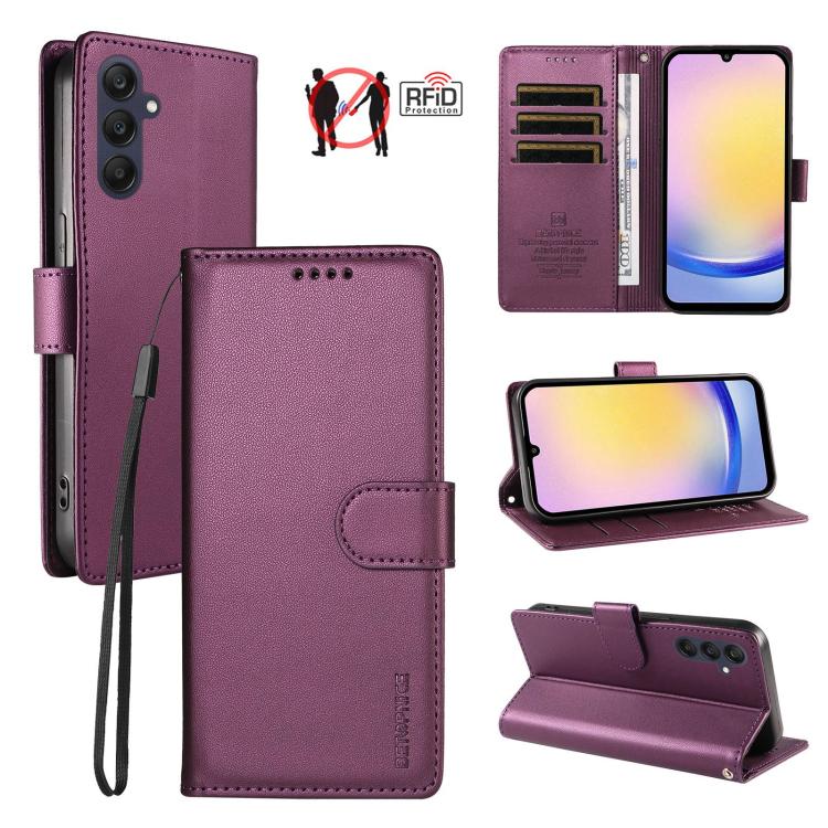 Custodia per telefono BETOPNICE in ecopelle vegana perlata con protezione RFID e cinturino., For Galaxy A15, For Galaxy A25 5G, For Galaxy A24 4G, For Galaxy A04e 4G / F04