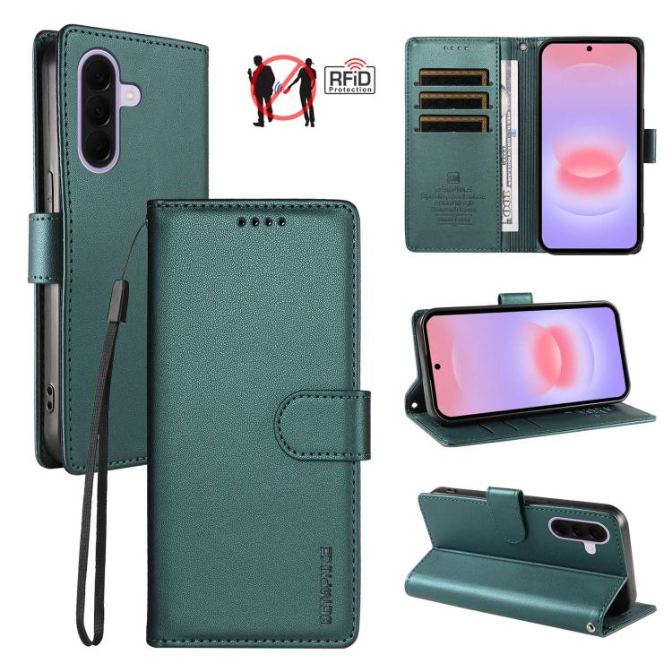 Custodia per telefono BETOPNICE in ecopelle vegana perlata con protezione RFID e cinturino., For Galaxy A57 5G, For Galaxy A37 5G / A36 5G, For Galaxy A27 5G, For Galaxy A16 / A26 5G / A17