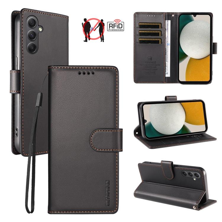 Custodia per telefono BETOPNICE in ecopelle vegana perlata con protezione RFID e cinturino., For Galaxy A14 4G / 5G, For Galaxy A34 5G, For Galaxy A54 5G