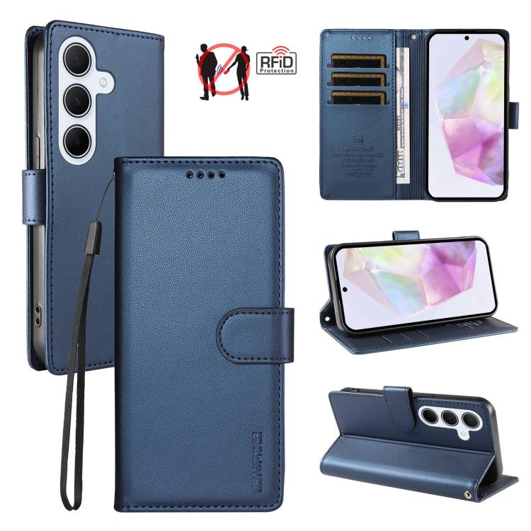 Custodia per telefono BETOPNICE in ecopelle vegana perlata con protezione RFID e cinturino., For Galaxy A06 / A07 / F06 / M06, For Galaxy A56 5G, For Galaxy A55 5G, For Galaxy A35 5G