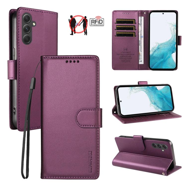 Custodia per telefono BETOPNICE in ecopelle vegana perlata con protezione RFID e cinturino., For Galaxy A14 4G / 5G, For Galaxy A34 5G, For Galaxy A54 5G